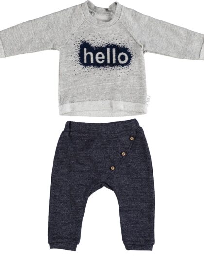 Babybekleidung - Sweatshirt & Joggers "Hello" 2er-Set