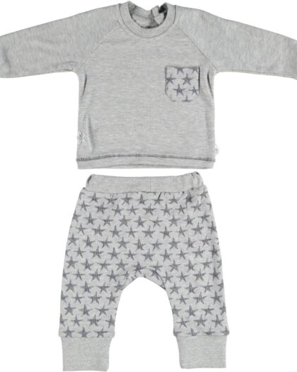 Babybekleidung - Sweatshirt & Joggers "Sterne" 2er-Set (grau)