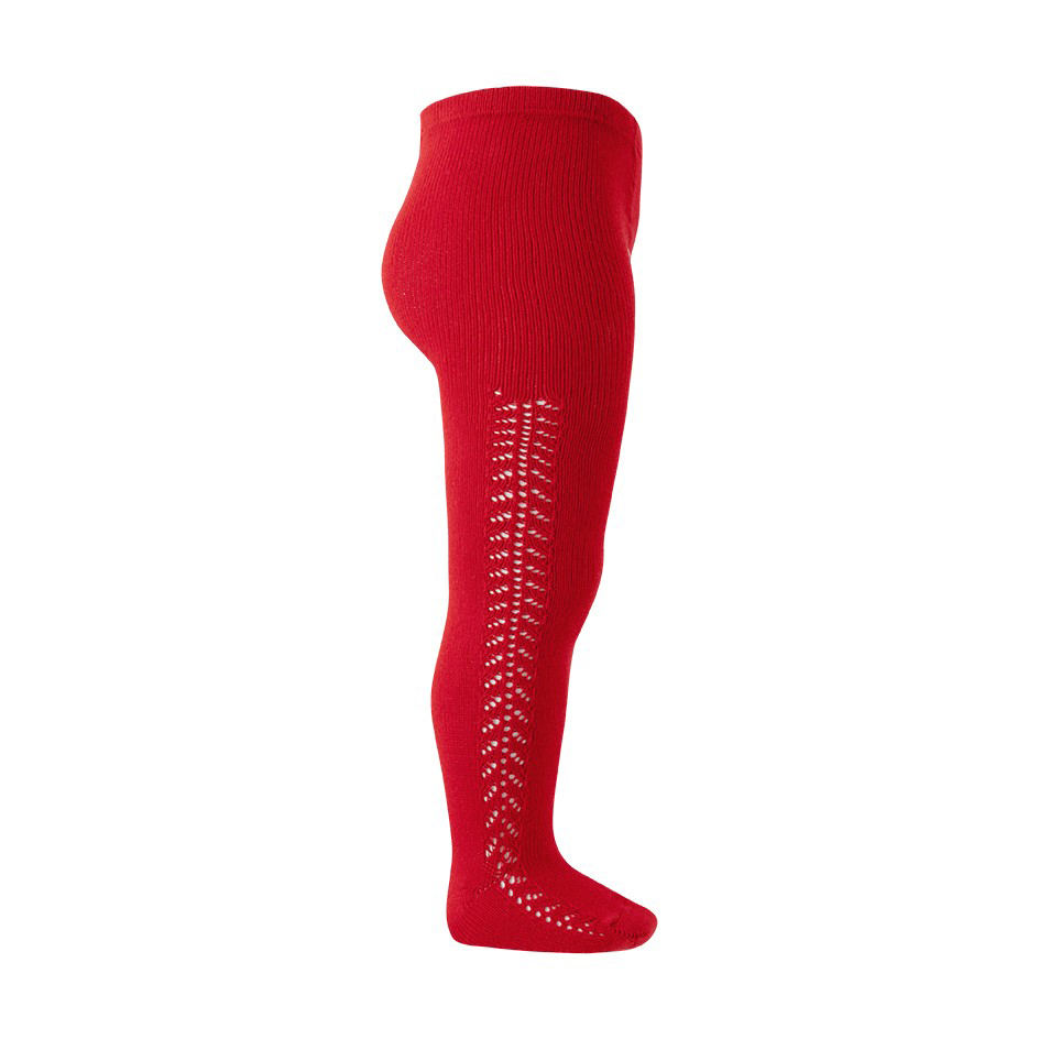 Strumpfhose in Rot mit lochmuster
