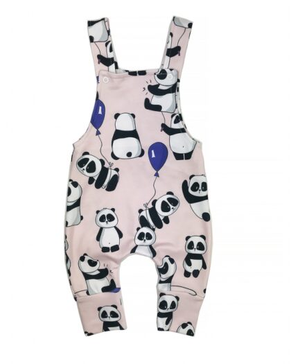 Babybekleidung - Latzhose & Mütze "Panda" 2er-Set (rosa)