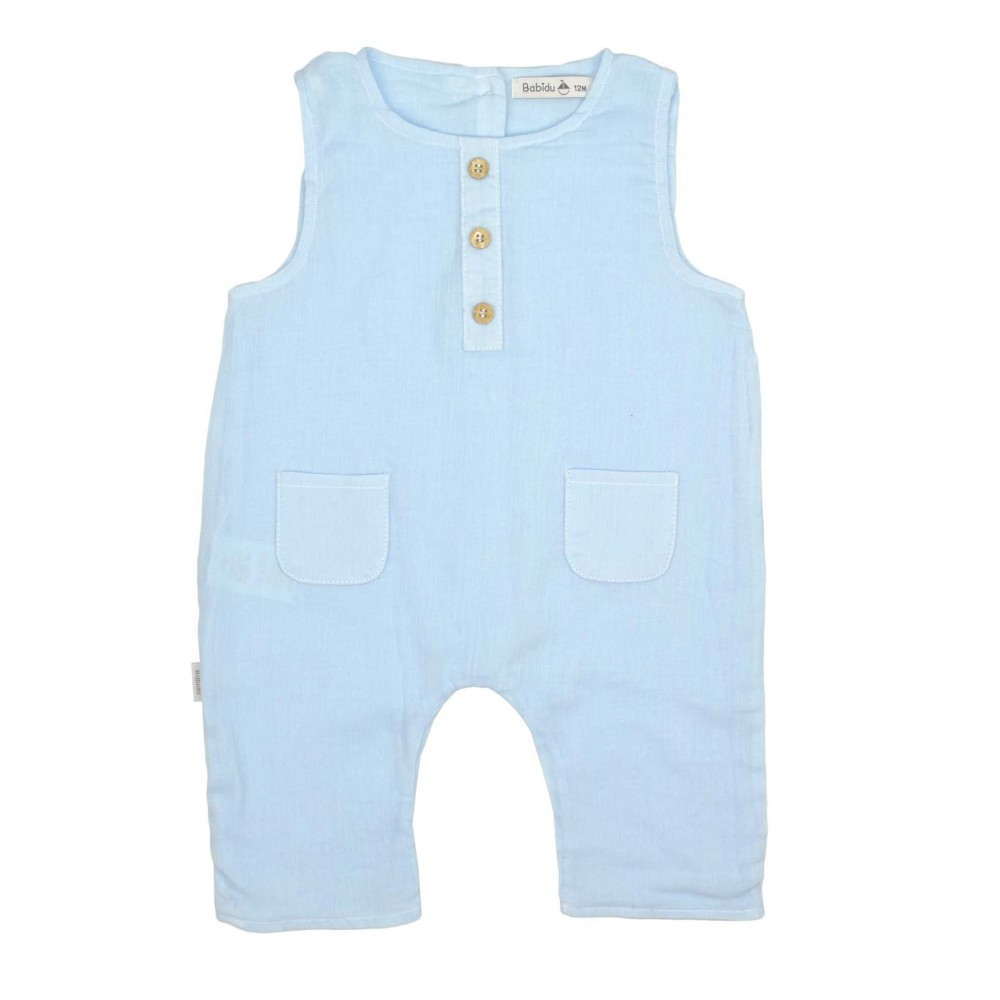 Babystrampler - Musselin "Easy Onesie" (puderblau)