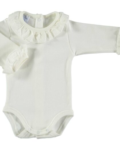 Babybody Rüschenkragen BEIGE