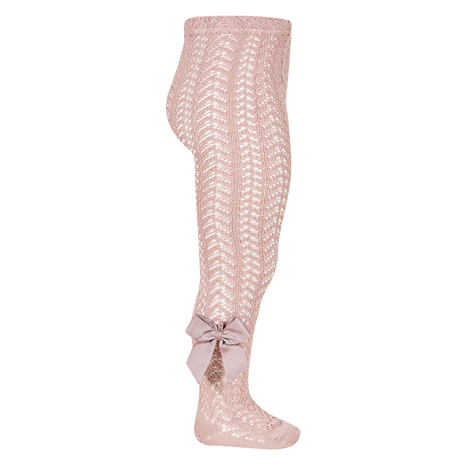 Strumpfhose mit Satinschleife in Puderrosa