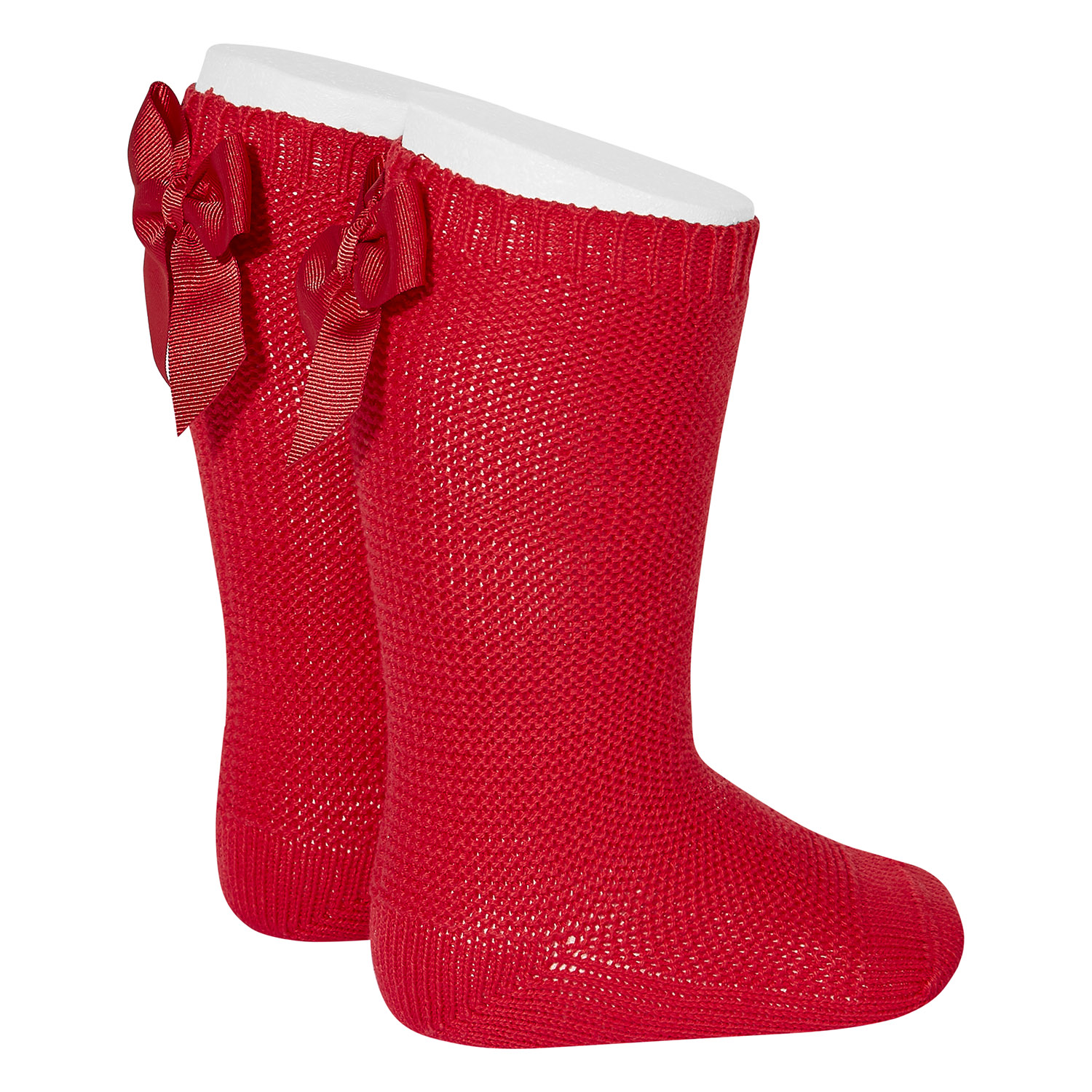 Baby Kniesocken mit Schleife in Rot
