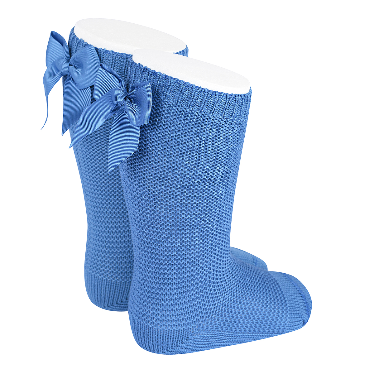 Baby Kniesocken mit Schleife in Blau