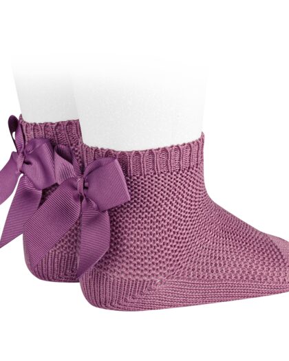 Babysocken mit Schleife Mauve