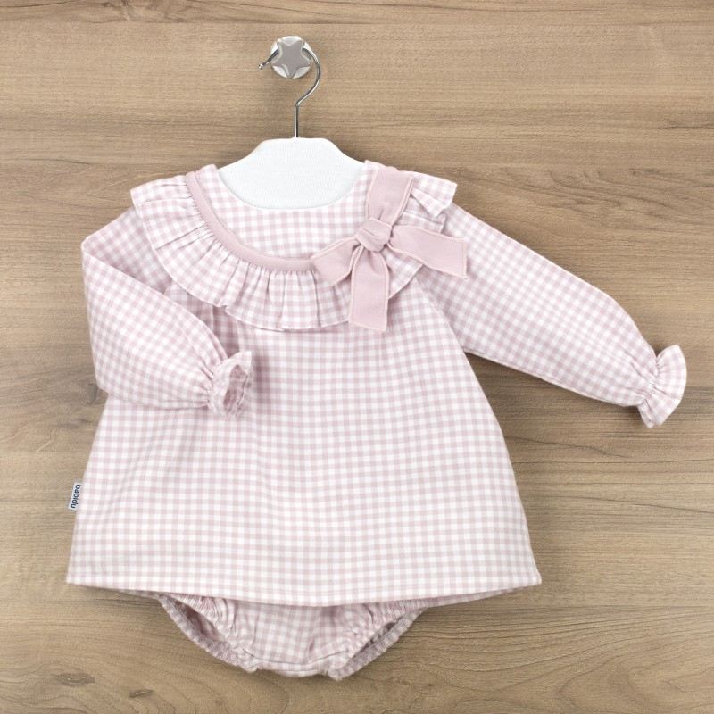 Babykleid mit Windelhose `Sweet` 2ER-Set (Rosa/Weiss)